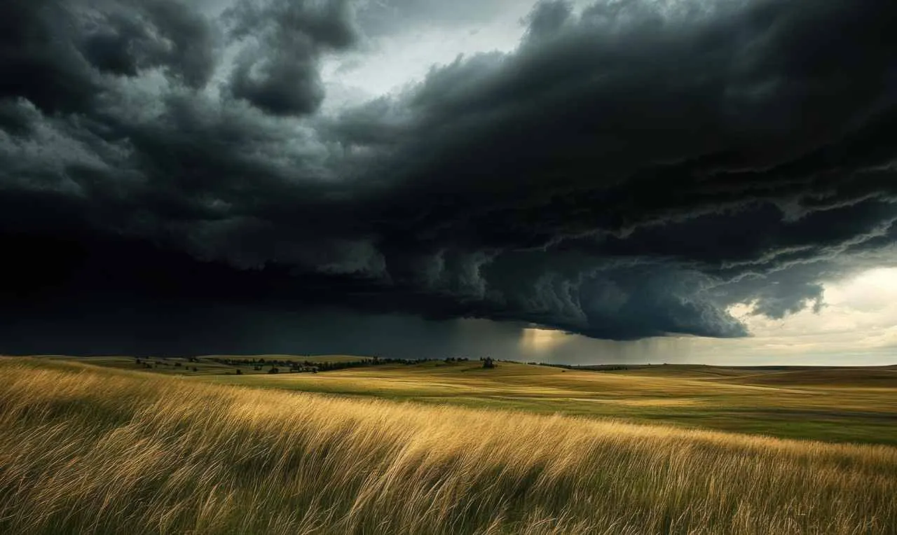 A imagem ilustra a chegada de um forte chuva em uma determinada regi&atilde;o